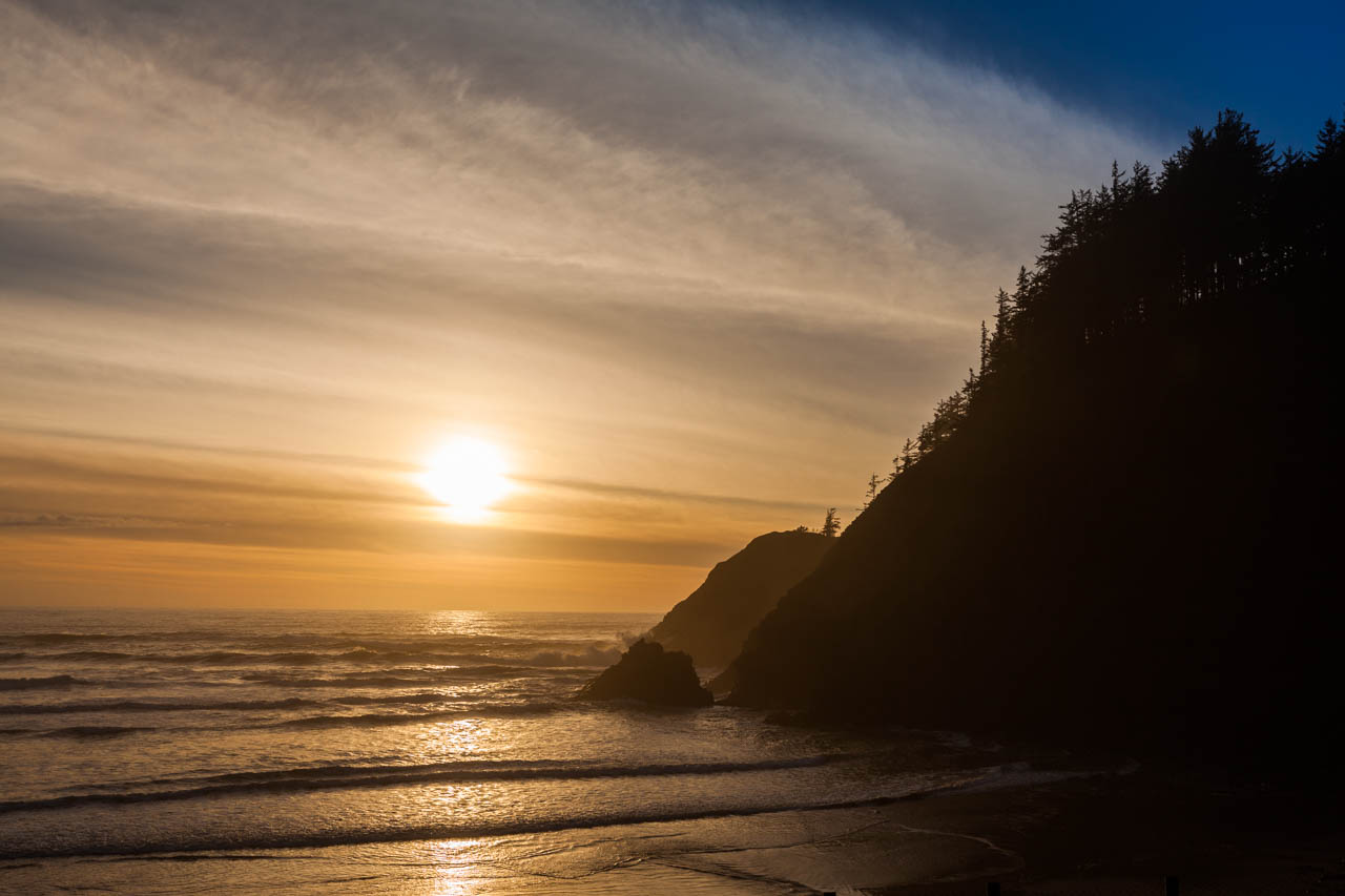 Sunset On The Shores Of Ecola State Park Battered Luggagebattered Luggage